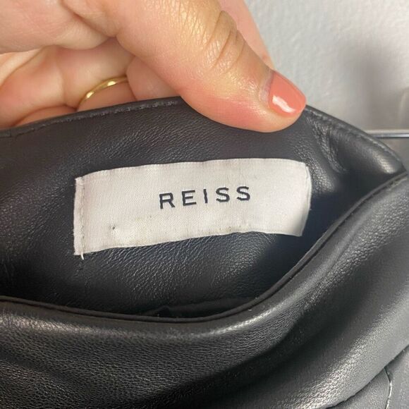 REISS Reagan Leather Pencil Skirt - Picture 7 of 16